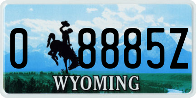 WY license plate 08885Z