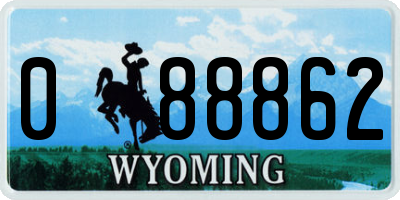 WY license plate 088862