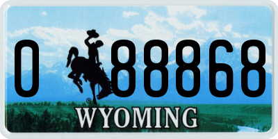 WY license plate 088868