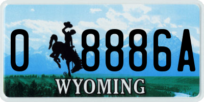 WY license plate 08886A