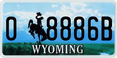 WY license plate 08886B