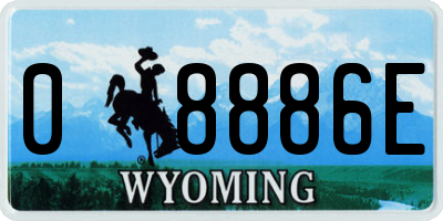 WY license plate 08886E