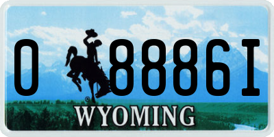 WY license plate 08886I