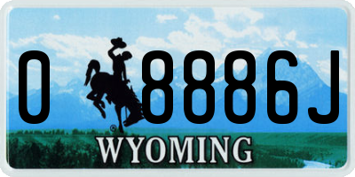 WY license plate 08886J
