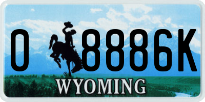 WY license plate 08886K