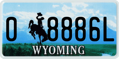 WY license plate 08886L