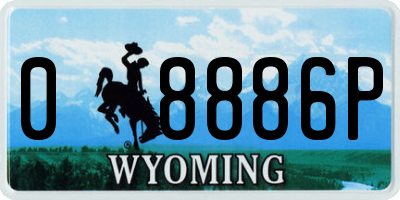 WY license plate 08886P