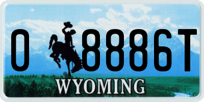 WY license plate 08886T