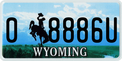 WY license plate 08886U