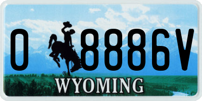 WY license plate 08886V