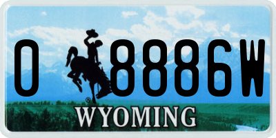 WY license plate 08886W