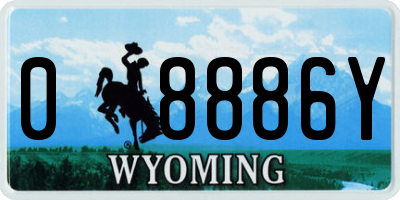 WY license plate 08886Y