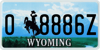 WY license plate 08886Z