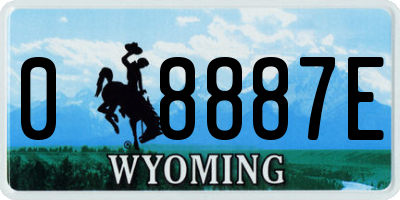 WY license plate 08887E