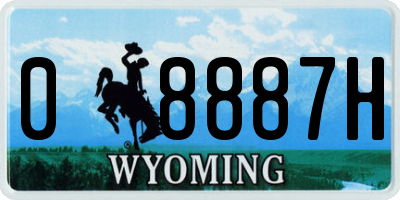 WY license plate 08887H