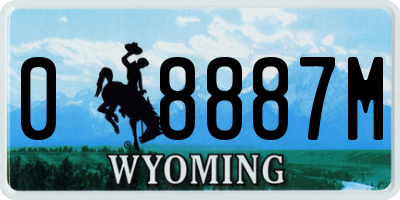 WY license plate 08887M
