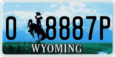 WY license plate 08887P