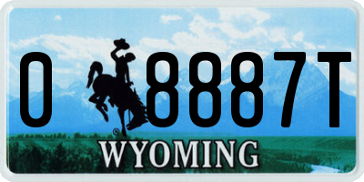 WY license plate 08887T