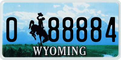 WY license plate 088884