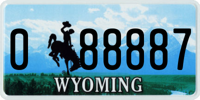 WY license plate 088887