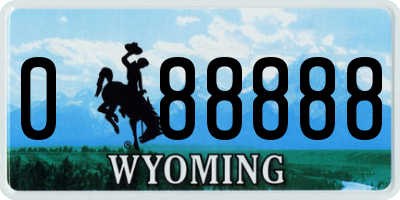 WY license plate 088888
