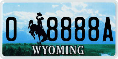 WY license plate 08888A