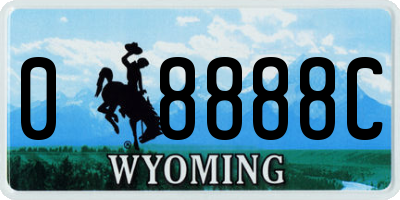 WY license plate 08888C