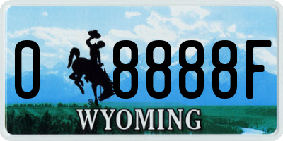 WY license plate 08888F
