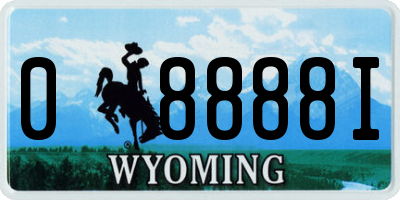 WY license plate 08888I