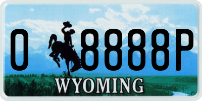 WY license plate 08888P