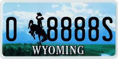 WY license plate 08888S