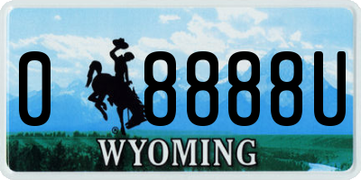 WY license plate 08888U