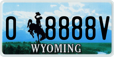 WY license plate 08888V