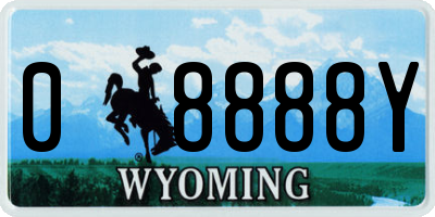 WY license plate 08888Y