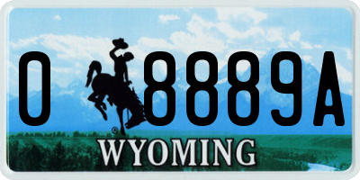 WY license plate 08889A