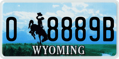 WY license plate 08889B
