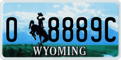 WY license plate 08889C
