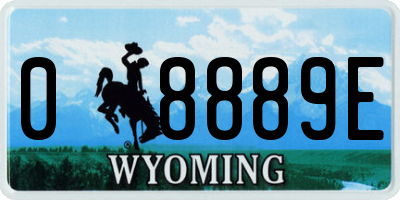 WY license plate 08889E