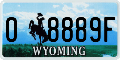 WY license plate 08889F