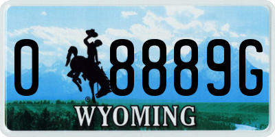 WY license plate 08889G