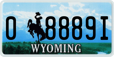 WY license plate 08889I