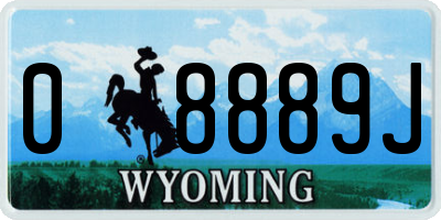 WY license plate 08889J