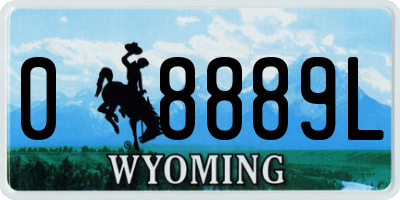 WY license plate 08889L