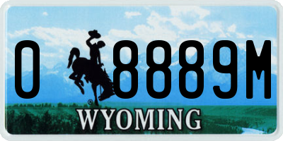 WY license plate 08889M
