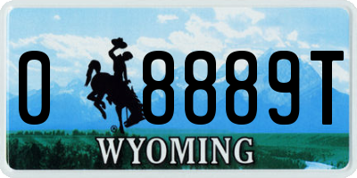 WY license plate 08889T