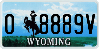WY license plate 08889V