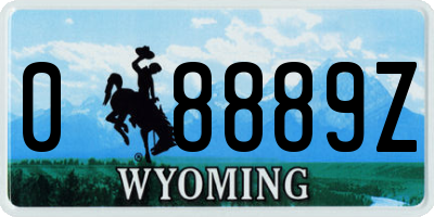WY license plate 08889Z