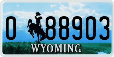 WY license plate 088903