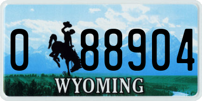 WY license plate 088904