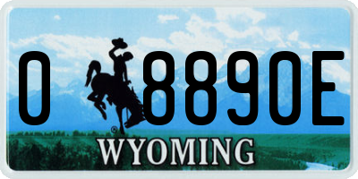 WY license plate 08890E